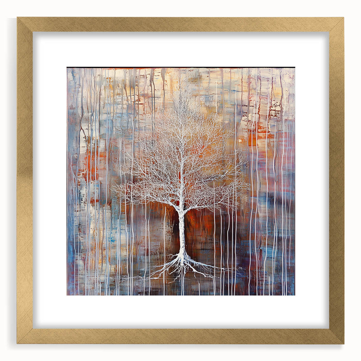 Abstract floral frame artwork featuring intricate gold details, set against a soft mat background, ideal for home decor enhancement and stylish interior design accents.