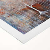 Vibrant abstract floral design on rolled canvas, showcasing bold colors and intricate patterns, ideal for modern home decor or artistic displays. Packaged securely in a cardboard tube for safe shipping.