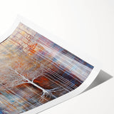 Abstract floral design printed on rolled canvas, showcasing vibrant colors and intricate patterns, ideal for modern home decor. Packaged securely in a cardboard tube for safe delivery.