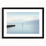 Abstract landscape framed artwork with a black mat, showcasing vibrant colors and intricate details, perfect for modern home decor or office spaces.