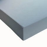 Close-up of an abstract landscape stretched canvas featuring vibrant blues and greens, showcasing textured brushstrokes that evoke a serene nature scene, ideal for modern decor.