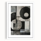 Abstract minimalist wall art framed with a white mat, showcasing a simple yet elegant design. The frame enhances the artwork's modern aesthetic, perfect for contemporary home decor.