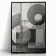 Framed abstract minimalist wall art in black acrylic, showcasing a sleek design with clean lines, perfect for modern home decor.