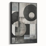 Framed black minimalist abstract wall art displayed in a stylish side view, showcasing smooth lines and modern design elements perfect for contemporary decor.