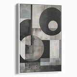 Framed abstract minimalist wall art canvas featuring soft white tones and delicate textures, ideal for modern home decor, displayed from a side view.