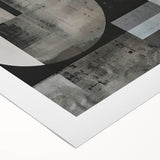 Abstract minimalist wall art on rolled canvas, showcasing soft pastel colors and geometric shapes, perfect for modern home decor, presented in a protective cardboard tube.