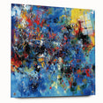 Colorful Abstract Wall Art – Bold Royal Blue, Red & Yellow Canvas