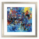 Colorful Abstract Wall Art – Bold Royal Blue, Red & Yellow Canvas