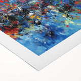 Colorful Abstract Wall Art – Bold Royal Blue, Red & Yellow Canvas