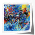 Colorful Abstract Wall Art – Bold Royal Blue, Red & Yellow Canvas