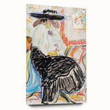 Abstract Expressionism Wall Art – Vibrant Seated Woman Artwork