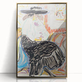 Abstract Expressionism Wall Art – Vibrant Seated Woman Artwork