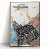 Abstract Expressionism Wall Art – Vibrant Seated Woman Artwork