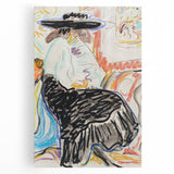 Abstract Expressionism Wall Art – Vibrant Seated Woman Artwork