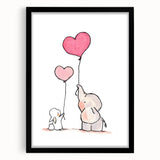 Cute Elephant & Bunny Girls Room Wall Art - Nursery Balloon Decor