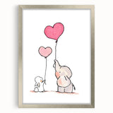 Cute Elephant & Bunny Girls Room Wall Art - Nursery Balloon Decor