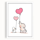 Cute Elephant & Bunny Girls Room Wall Art - Nursery Balloon Decor