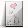 Cute Elephant & Bunny Girls Room Wall Art - Nursery Balloon Decor