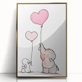 Cute Elephant & Bunny Girls Room Wall Art - Nursery Balloon Decor