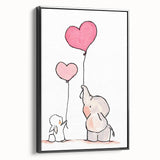 Cute Elephant & Bunny Girls Room Wall Art - Nursery Balloon Decor