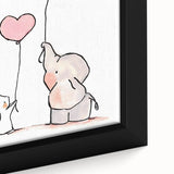 Cute Elephant & Bunny Girls Room Wall Art - Nursery Balloon Decor
