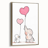 Cute Elephant & Bunny Girls Room Wall Art - Nursery Balloon Decor