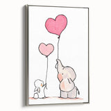 Cute Elephant & Bunny Girls Room Wall Art - Nursery Balloon Decor