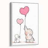 Cute Elephant & Bunny Girls Room Wall Art - Nursery Balloon Decor