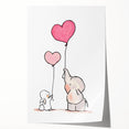 Cute Elephant & Bunny Girls Room Wall Art - Nursery Balloon Decor