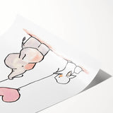 Cute Elephant & Bunny Girls Room Wall Art - Nursery Balloon Decor