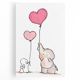 Cute Elephant & Bunny Girls Room Wall Art - Nursery Balloon Decor