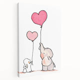 Cute Elephant & Bunny Girls Room Wall Art - Nursery Balloon Decor