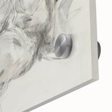 Abstract figurative acrylic artwork displayed on a glass surface, showcasing vibrant colors and intricate details, ideal for modern home decor.