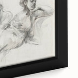 Close-up of an abstract figurative framed canvas artwork showcasing vibrant colors and intricate details, perfect for modern home decor and artistic expression.