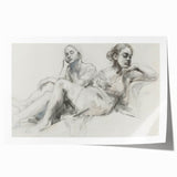 Abstract figurative art print showcasing vibrant colors and dynamic shapes, elegantly rolled and packaged in a protective cardboard tube for easy display.