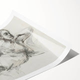 Abstract figurative art print showcasing vibrant colors and dynamic shapes, artistically rolled and packed in a durable tube for safe delivery. Ideal for modern home decor.