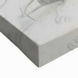 Close-up of an abstract figurative stretched canvas showcasing vibrant colors and intricate patterns, perfect for modern home decor and artistic expression.