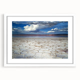 Abstract landscape artwork framed in a white mat, showcasing vibrant colors and smooth lines, ideal for modern home decor. Perfect for adding a touch of elegance to any room.