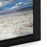 Close-up of an abstract landscape framed canvas showcasing vibrant colors and intricate textures, ideal for modern home decor and art enthusiasts.