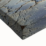 Abstract landscape canvas artwork featuring vibrant colors of blue, green, and orange, highlighting textured brush strokes and modern design elements, ideal for contemporary home decor.