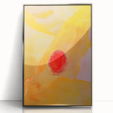 Framed abstract minimalist wall art in silver acrylic, showcasing geometric shapes and soft color gradients, perfect for modern home décor.