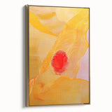 Framed minimalist abstract wall art featuring a gold design, showcased in a stylish side view, perfect for modern home decor and aesthetic enhancement.