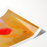 Abstract minimalist wall art print showcasing soft, muted colors and geometric shapes, elegantly rolled and packaged in a protective cardboard tube for easy display.