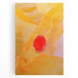 Abstract minimalist wall art on stretched canvas, showcasing soft pastel colors and fluid shapes, ideal for modern home decor or gallery walls.