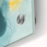 Modern Abstract Wall Art – Teal, Aqua & Yellow Minimalist Canvas