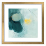 Modern Abstract Wall Art – Teal, Aqua & Yellow Minimalist Canvas