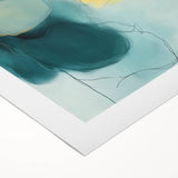 Modern Abstract Wall Art – Teal, Aqua & Yellow Minimalist Canvas