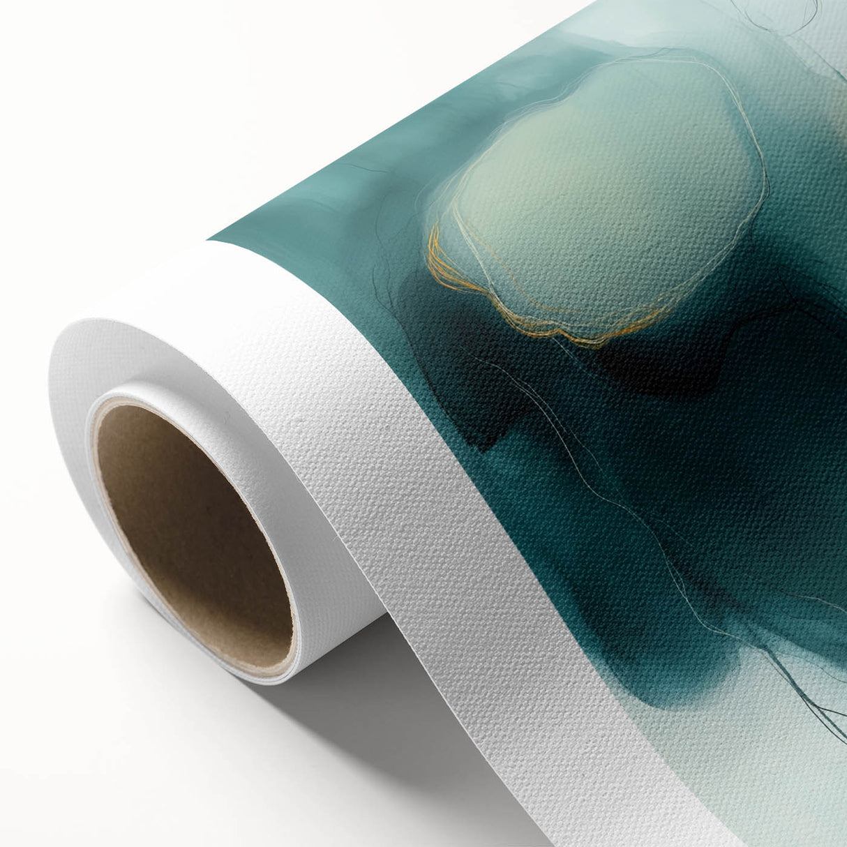 Modern Abstract Wall Art – Teal, Aqua & Yellow Minimalist Canvas