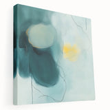 Modern Abstract Wall Art – Teal, Aqua & Yellow Minimalist Canvas