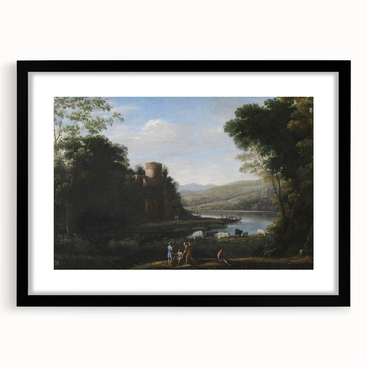 Baroque Landscape Wall Art - Serene Countryside Scene in Classic Style